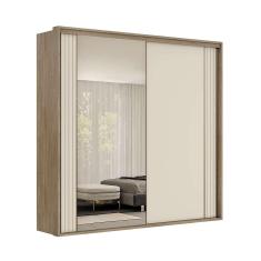 Imagem de Guarda-Roupa Casal com Espelho Imperium 2 pt 6 gv Carvalho e Off White 207 cm