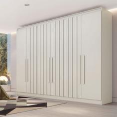 Imagem de Guarda-Roupa Oxford 6 Portas 6 Gavetas com Ripado 100% Mdf Off White - Mademarques