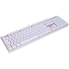 Imagem de Teclado Mecânico Redragon Mitra Branco Switches Marrom - Iluminação Single RED