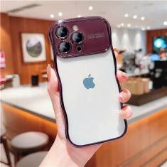 Imagem de Galvanoplastia transparente para iphone 15 14 plus 13 12 11 pro max macio claro à prova de choque capa de prevenção de queda, roxo, para iphone 12