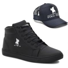 Imagem de Kit  Tênis Casual Com Boné Básico Masculino Estiloso com Fecho Ajustável-Masculino