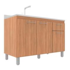 Imagem de Balcão para Pia 3 Portas 1 Gaveta sem Tampo Freijó