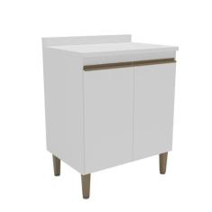Imagem de Armário Balcão de Cozinha 70cm com Tampo 25mm e 2 Portas 2408 Branco