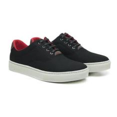 Imagem de Tênis Casual Lona Masculino Amarração Cano Curto Solado Flat Emborrach