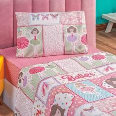 Imagem de Jogo De Cama Lençol Bouti Infantil Kids Solteiro 03 Peças Ballet