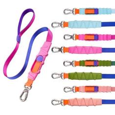 Imagem de Coleira para cães com absorção de choque, coleira elástica para cães com gancho giratório travável e alça acolchoada, guia sem puxar para todos os tamanhos de cães - Melhora a segurança e o conforto
