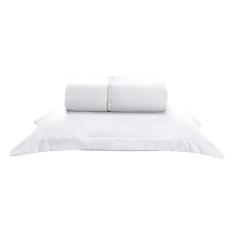 Imagem de Kit Jogo Lençol Elástico 300 Fios Solteiro 2 Peças Branco