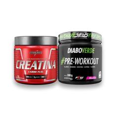 Imagem de CREATINA CARBO FUEL 300G+ PRÉ TREINO DIABO VERDE 300G-Unissex