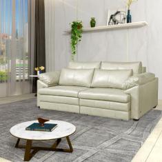 Imagem de Sofá Decorativo Piece Bipartido Retrátil Sala De Estar 250cm Couro Tiz