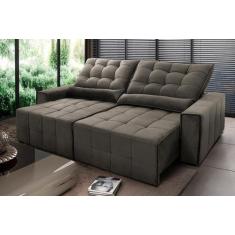 Imagem de Sofá Retrátil Reclinável Alaska 2,30M Suede Velut Tabaco Molas No Asse