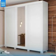 Imagem de Guarda Roupa Branco 3 portas de Correr Zara 3PTS Roupeiro Casal Portas