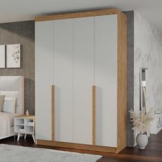 Imagem de Guarda-roupa Solteiro 4 Portas 3 Gavetas 100% Mdf Marrocos Inovata/beige Chess/cinamomo Mel