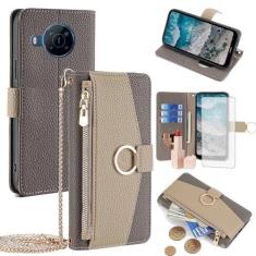 Imagem de Asuwish Capa de telefone para Nokia X100 5G capa carteira com protetor de tela e espelho couro PU capa flip anel suporte cartão alça transversal suporte celular NokiaX100 X 100 100X TA-1399 mulheres