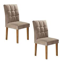 Imagem de Conjunto 2 Cadeiras Estofadas Hobby Siena Móveis Ypê/Suede 