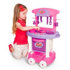 Imagem de Cozinha Infantil Rosa Forno Fogão E Pia Brinquedos Playtime
