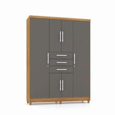 Imagem de Guarda Roupa Quarto Casal 6 Portas 3 Gavetas Nature Alasca Vila Rica