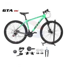 Imagem de Bicicleta Aro 29 Gti Roma Kit 2x9 Gta Sunrun Freio Disco K7 11/36 Pedivela 24/38d Garfo Com Trava - Verde/cinza Tam.15