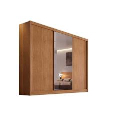 Imagem de Guarda Roupa 3 Portas de Correr (1 c/ Espelho) e 4 Gavetas Toulon/Sonetto Plus Cumaru - Novo Horizonte