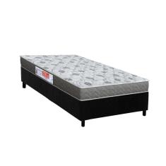 Imagem de Cama Box Solteiro: Colchão Espuma D45 Orthoflex Comfortpedic + Base crc Suede Black (88x188)