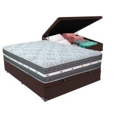 Imagem de Cama Box Baú E Colchão Black Graphite Molas Ensacadas Casal 138x188x27 Anjos Casal Marrom