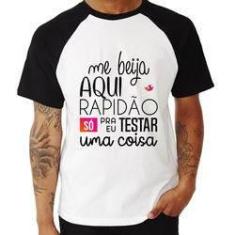 Imagem de Camiseta Raglan Me Beija Aqui Rapidão - Foca Na Moda