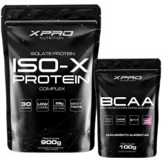 Imagem de Kit Isolate Protein Iso-X Protein - 900G + Bcaa Drink - 100G - Morango