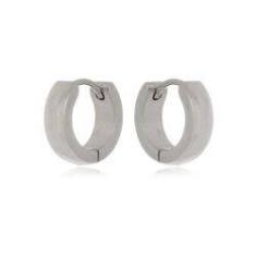 Imagem de Brinco Boca Santa Semijoias Argola Liso Aço Inox Unisex