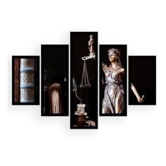 Imagem de Quadro Mosaico 5 Partes Símbolo Do Direito - Justiça