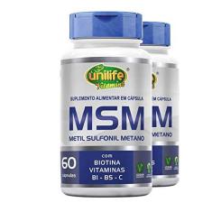 Imagem de Kit 2 MSM Metil Sufonil Metano + Biotina e Vitamina Unilife 60 cápsulas