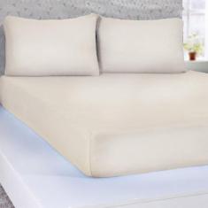 Imagem de Lençol Malha Avulso Casal Padrão 1 Peça - Palha - Santos E Luan