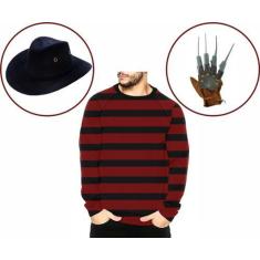 Imagem de Kit Fantasia Freddy Krueger Halloween Festas - Jota R Comércio