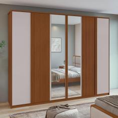 Imagem de Guarda-roupa Ollie 6 Portas 6 Gavetas 6 Prateleiras com Espelho