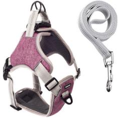 Imagem de Coleira Peitoral Antipuxão Comfort Rosa Com Guia De Passeio - Madog