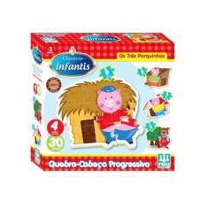 Imagem de Quebra-Cabeça Infantil Em Madeira Os Tres Porquinhos 30 Pçs - Nig Brin