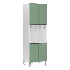 Imagem de Paneleiro Perola 70 Cm C/ Nicho Microondas Branco C/ Verde