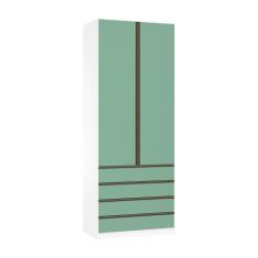 Imagem de Guarda Roupa 2 Portas 90cm Branco Ff Com Verde Jade