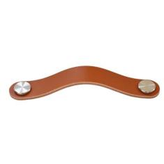 Imagem de Estilo puxadores de móveis de cozinha armário puxa armário armário maçanetas de gaveta de couro prata, orange128mm, prata