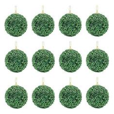 Imagem de 12 peças de enfeites de bola de Natal, 60 mm, bolas de espuma de lantejoulas com glitter, à prova de estilhaçamento, enfeites decorativos para pendurar na árvore de Natal, artesanato para decoração de