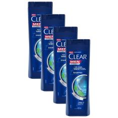 Imagem de Kit 4 Shampoos Anticaspa Clear Men Ice Cool Menthol 400ml