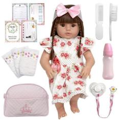 Imagem de Boneca Estilo Bebê Reborn Menina + Acessórios - Cegonha Reborn Dolls