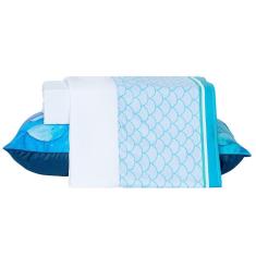 Imagem de Jogo de Cama Infantil Lençol Mermaid Branco Solteiro 03 Peças - Percal 200 Fios