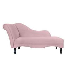 Imagem de Recamier Decorativo Divã Olivia Suede Rosa Bebê Pés Madeira Ms Decor -