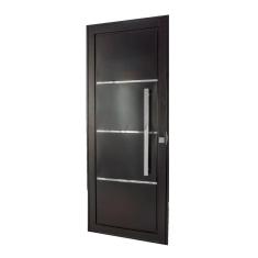 Imagem de Porta de Aço Social 215x84cm com Friso Ideal Crv Esquadrias Preto