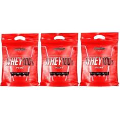 Imagem de Kit 3 Wheys 100% Pure Integralmedica 900G - Chocolate - Integralmédica