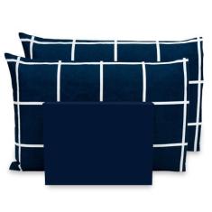 Imagem de Lençol Queen 40cm 3 Pçs Estampado Percal Flex 400 Fios Macio - Bem Me