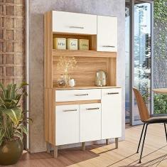 Imagem de Cozinha Compacta 5 Portas 1 Gaveta Magazin Freijó/off White Cristal