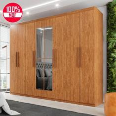 Imagem de Guarda-Roupa Casal 100% Mdf 8 Portas E 4 Gavetas Herrera Com Espelho -
