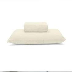 Imagem de Jogo De Cama Buettner Solteiro Malha Basic Liso 2 Peças Perola