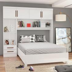 Imagem de Guarda Roupa Modulado Com Cama Paris 4 Portas 2 Gavetas Branco