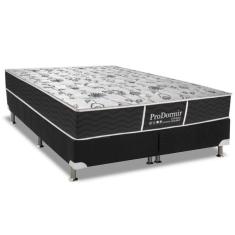 Imagem de Cama Box Viúva: Colchão Molas Probel Bonnel ProDormir Sleep + Base crc Suede Black(128x188)